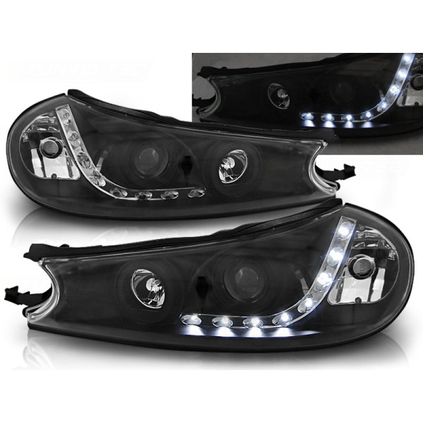FORD MONDEO 96-00 - přední černá světla s LED svícením