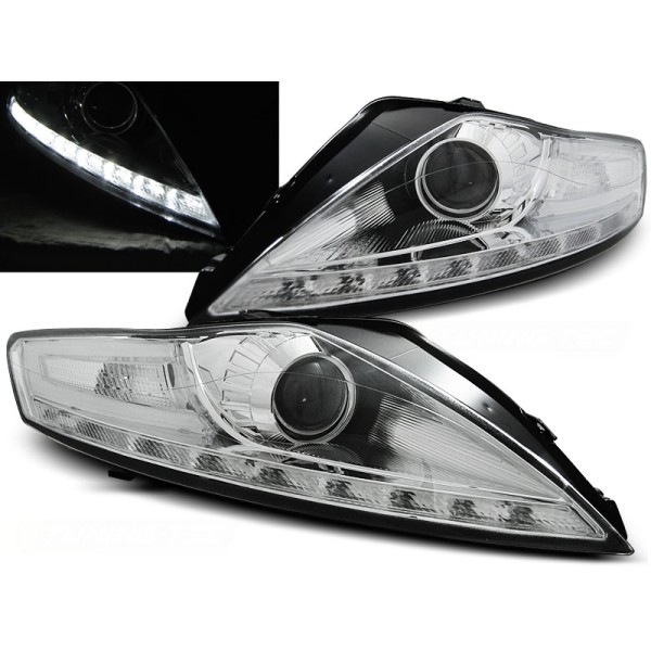 FORD MONDEO 07-10 - přední chrom světla s LED svícením