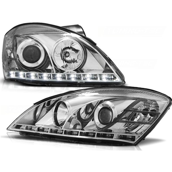 KIA CEED 06-09 - přední chrom světla s LED svícením