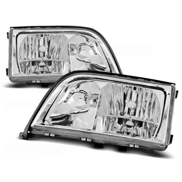 MERCEDES W140 91-98 - přední chrom světla