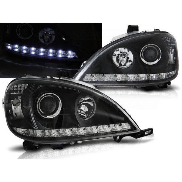 MERCEDES W163 ML 01-05 - přední černá světla s LED svícením