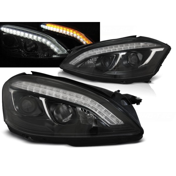 MERCEDES W221 05-09 - přední černá světla pro xenon s LED svícením