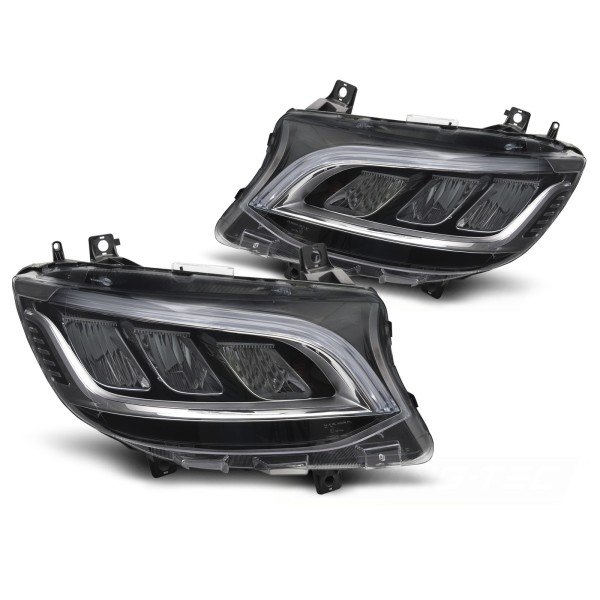 Mercedes Sprinter 2018-2023 - Přední FULL LED světla CHROMOVÁ s DRL