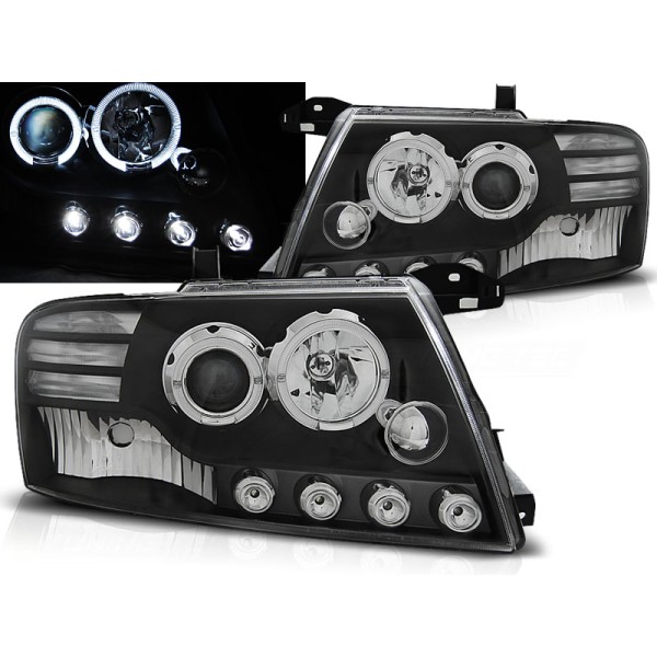 MITSUBISHI PAJERO V60 00-06 - přední černá světla ANGEL EYES