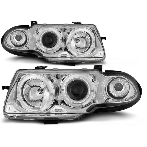OPEL ASTRA F 91-94 - přední chrom světla ANGEL EYES
