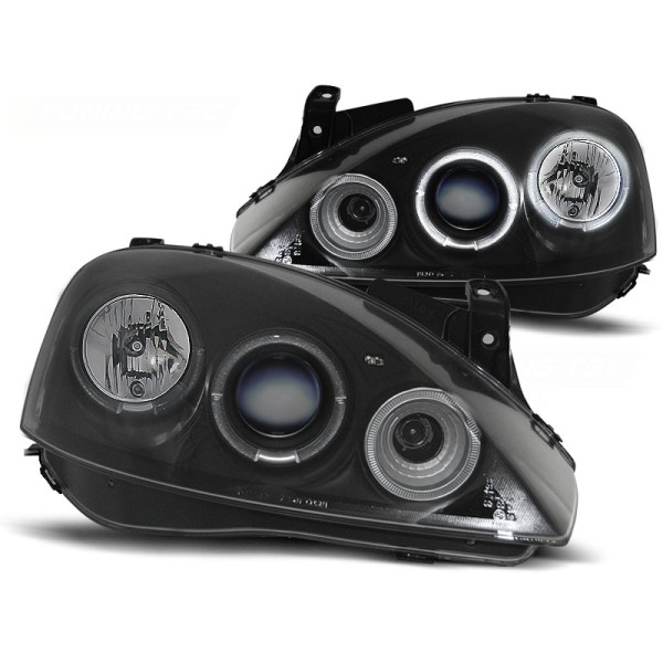 OPEL CORSA C 00-06 - přední černá světla ANGEL EYES