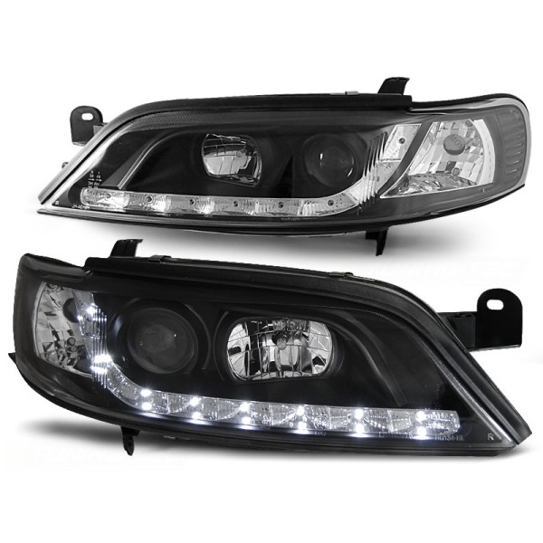 OPEL VECTRA B 99-02 - přední černá světla s LED svícením