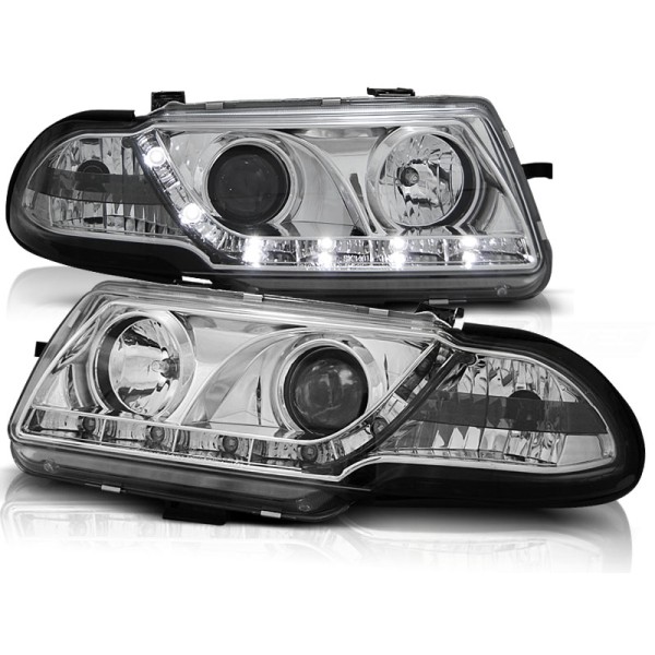 OPEL ASTRA F 94-97 - přední chrom světla s LED svícením