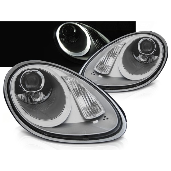 PORSCHE BOXSTER / CAYMAN 987 05-08 - přední světla SILVER TUBE LIGHT pro xenon