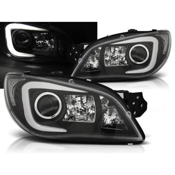 SUBARU IMPREZA II GD 06-07 - přední černá světla TUBE LIGHT pro xenon