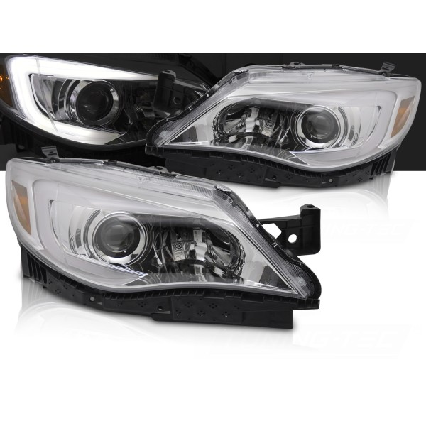 SUBARU WRX 2008-2014 - přední světla TUBE LIGHT chromová