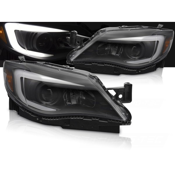 SUBARU WRX 2008-2014 - přední světla TUBE LIGHT černá