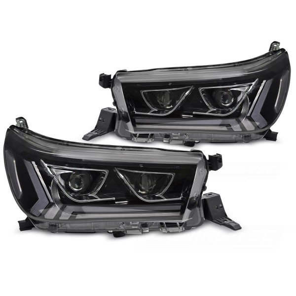 Toyota Hilux 2016-2020 - Přední TUBE LED světla černá