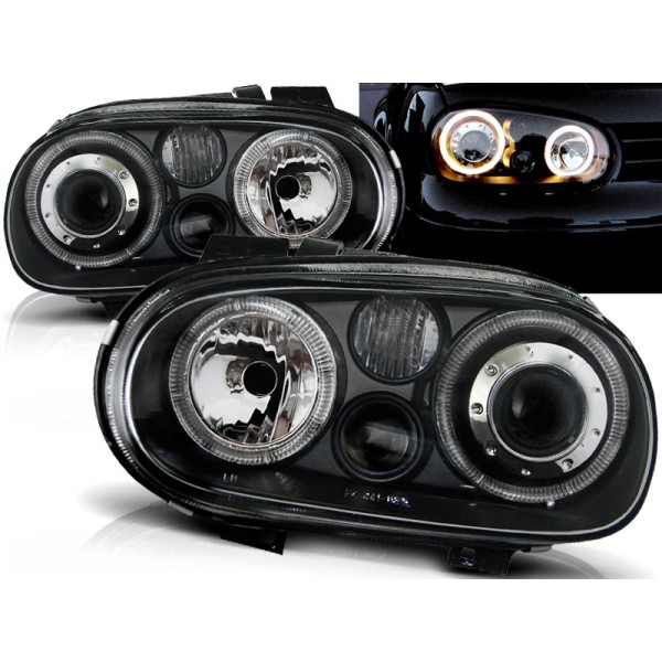 VW GOLF 4 97-03 - přední černá světla ANGEL EYES