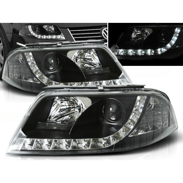 VW PASSAT 3BG 00-05 - přední černá světla s LED svícením