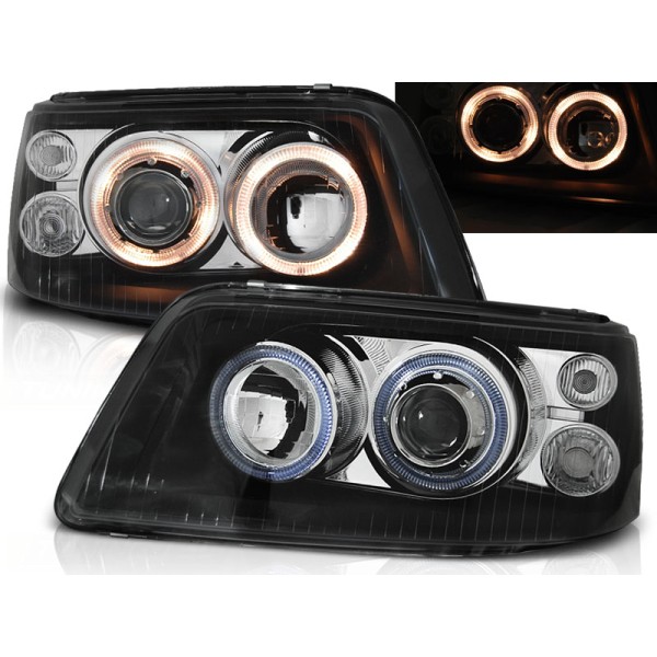 VW T5 03-09 - přední černá světla ANGEL EYES