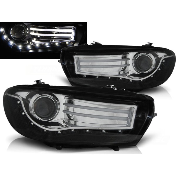VW SCIROCCO 08-14 - přední černá světla s LED svícením