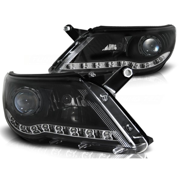VW TIGUAN 07-11 - přední černá světla s LED svícením