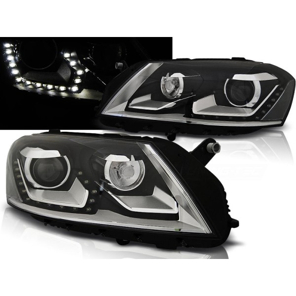 VW PASSAT B7 10-14 - přední černá světla s LED svícením