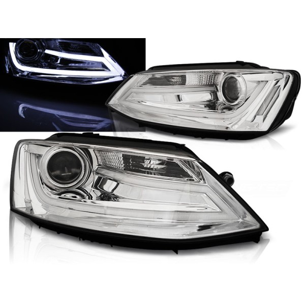 VW JETTA VI 11-18 - přední chrom světla TUBE LIGHT