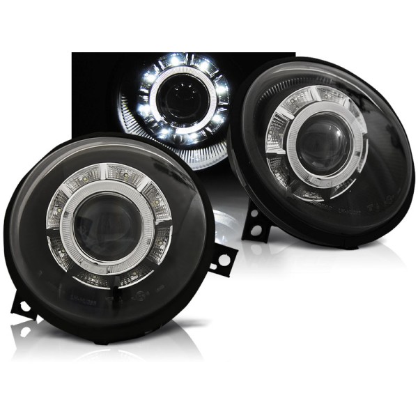 VW LUPO 98-05 - přední černá světla s LED svícením