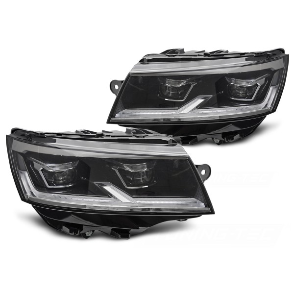 Volkswagen T6.1 2020-2024 - Přední LED světla ČERNÁ DRL