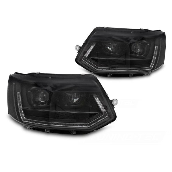 Volkswagen T5 2010-2015 - přední FULL LED světla T6 Look černá