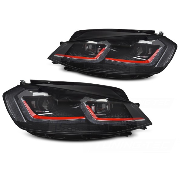 Volkswagen Golf VII 2017-2019 - Přední FULL LED světla RED SEQ DRL