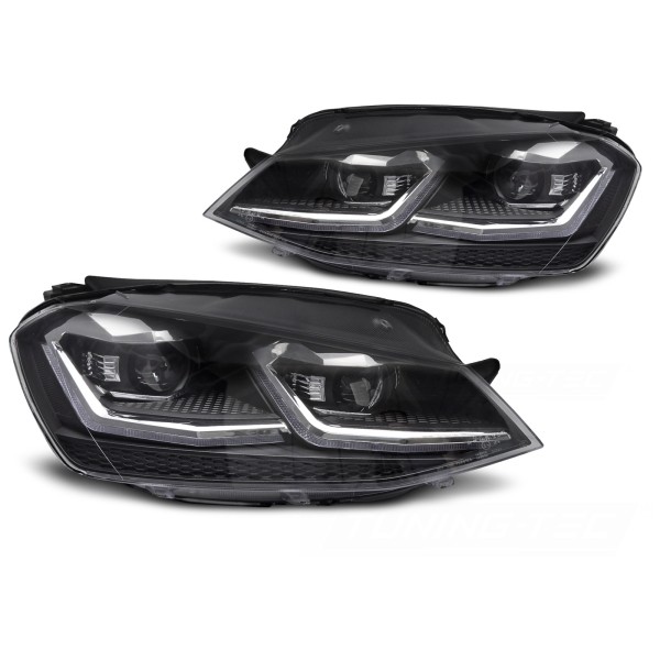 Volkswagen Golf VII 2013-2017 - Přední LED světla stříbrná SEQ