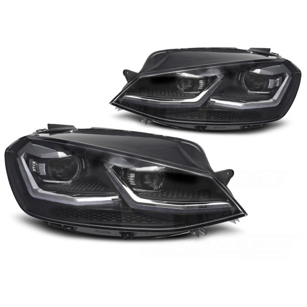 Volkswagen Golf VII 2017-2019 - Přední LED světla se stříbrnou linkou SEQ