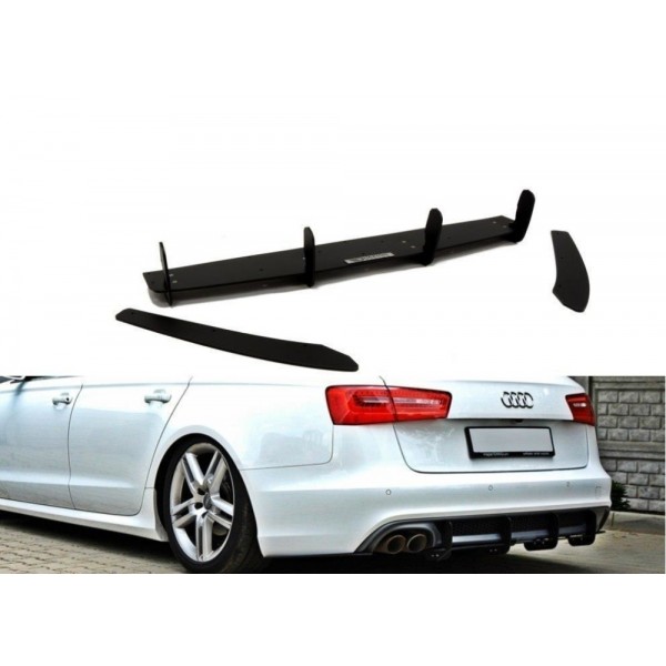 Maxton Design difuzor a boční splittery zadního nárazníku pro Audi A6 (C7) S-line Avant (2.0TDI) 2011-