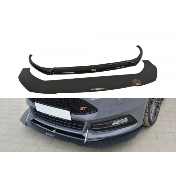 Maxton Design hybridní splitter V.1 pod originální přední nárazník pro Ford Focus III ST facelift (2015-)