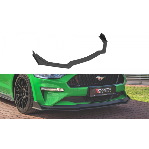 Ford Mustang MK6 GT Facelift, spoiler pod přední nárazník ver.2 , plast ABS bez povrchové úpravy, s červenou linkou, Maxton design