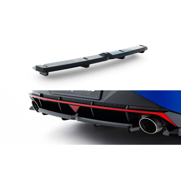 Hyundai Elantra N Mk7, středový spoiler pod zadní nárazník s žebrováním, Maxton design