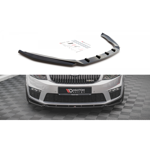 Škoda Octavia RS 3 spoiler pod přední nárazník V4 Maxton design