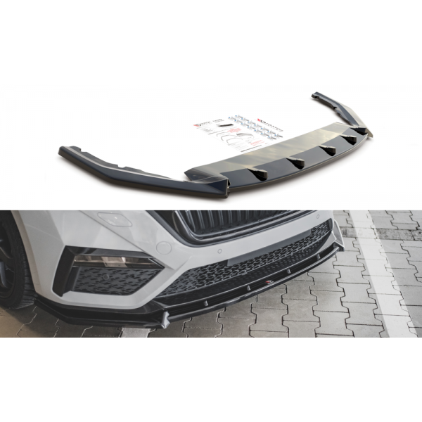 Škoda Octavia IV RS spoiler pod přední nárazník V1 Maxton design