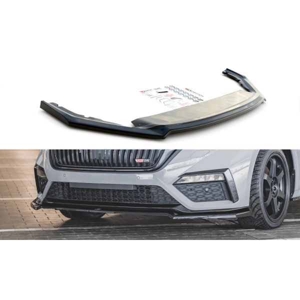 Škoda Octavia IV RS spoiler pod přední nárazník V4 Maxton design