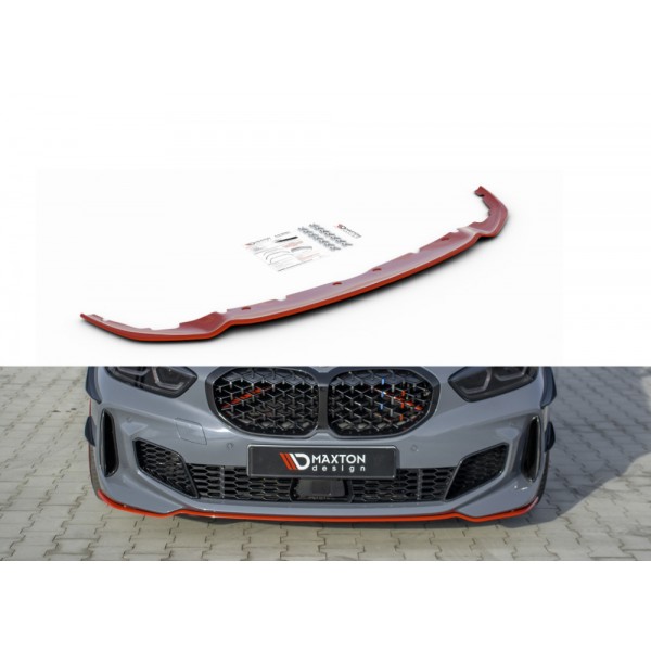 Maxton Design splitter V.4 pod originální přední nárazník BMW řady 1 (F40) M-pack/M135i (2019-), červený