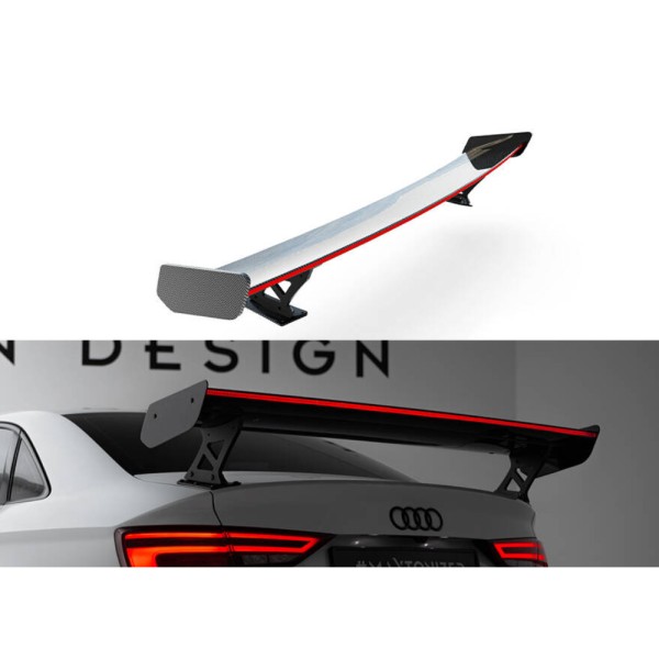 Audi A3/A3 S-Line/S3/RS3 8V Sedan včetně Facelift, karbonové zadní křídlo s LED světlem, Maxton Design Carbon Division
