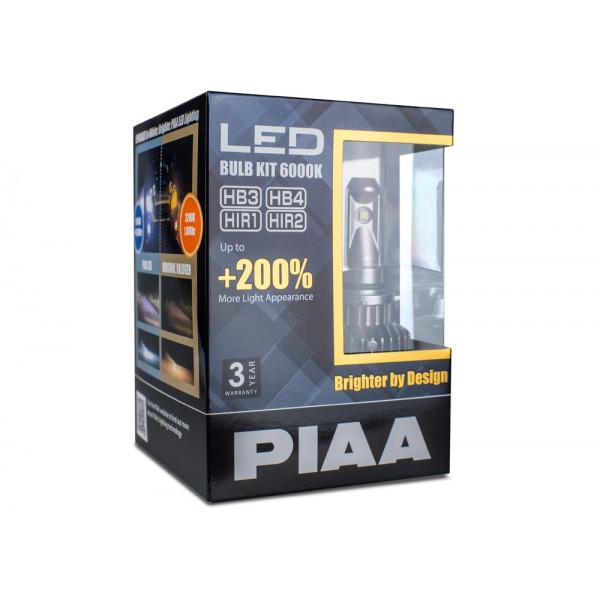 PIAA LED náhrady autožárovek HB3/HB4/HIR1/HIR2 6000K - dokonale bílé světlo, až o 200% vyšší svítivo