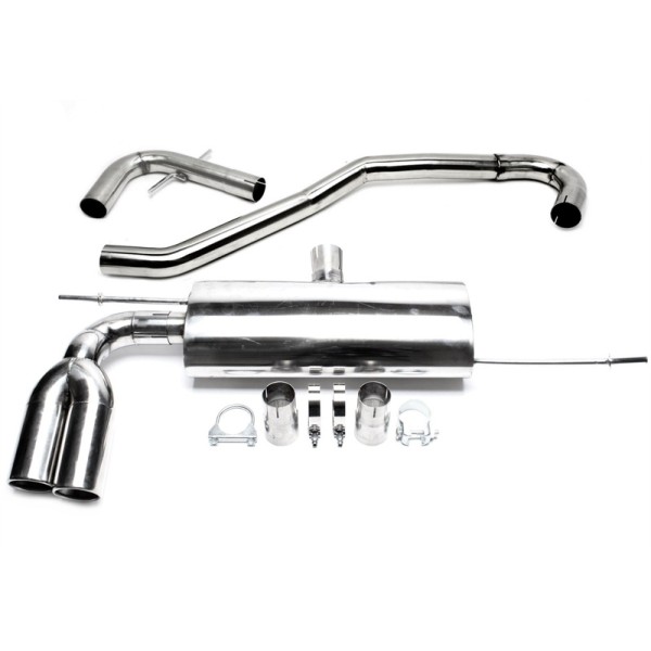 TA Technix závodní nerezový catback výfuk - Audi A3 3dv (8P, 04-13) kromě Quattro, 2x 76 mm rovná nerezová koncovka s pertlem