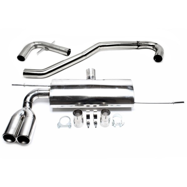 TA Technix závodní nerezový catback výfuk - Audi A3 3dv (8P, 04-13) kromě Quattro, 2x 76 mm rovná nerezová koncovka s pertlem