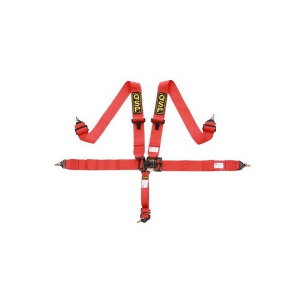 QSP SFI sportovní 5 bodový pás - styl Nascar červený