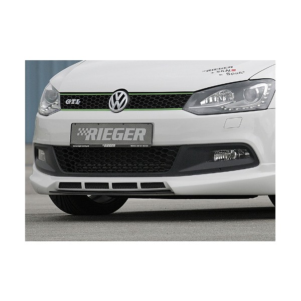 Rieger tuning spoiler s žebrováním pod originální přední nárazník vozu Volkswagen Polo VI GTI (6R) 3
