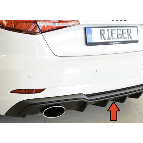 Rieger Tuning vložka zadního nárazníku pro Audi A3/S3 (8V) 3/5-dvéř., facelift, r.v. od 09/2016, Pov