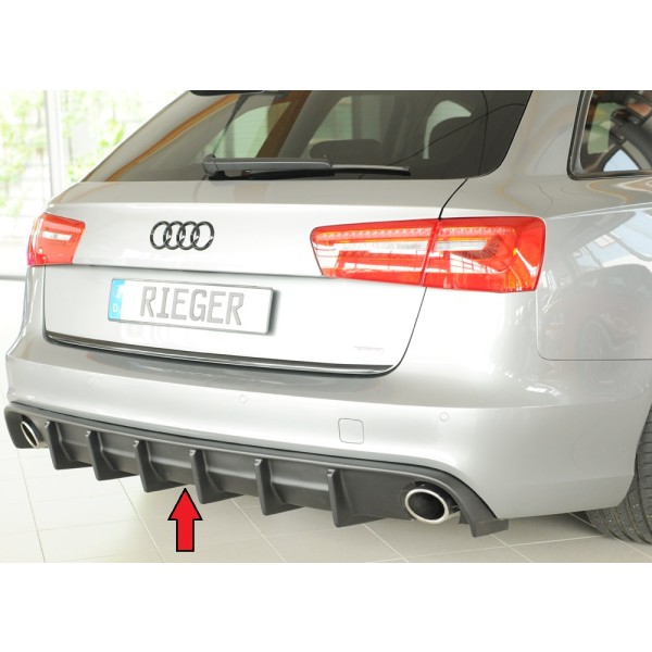 Rieger vložka zadního nárazníku (pro vozy bez tažného zař.) pro Audi A6 4G, C7 sedan, plast ABS bez povrchové úpravy, pro originální koncovky vlevo a vpravo