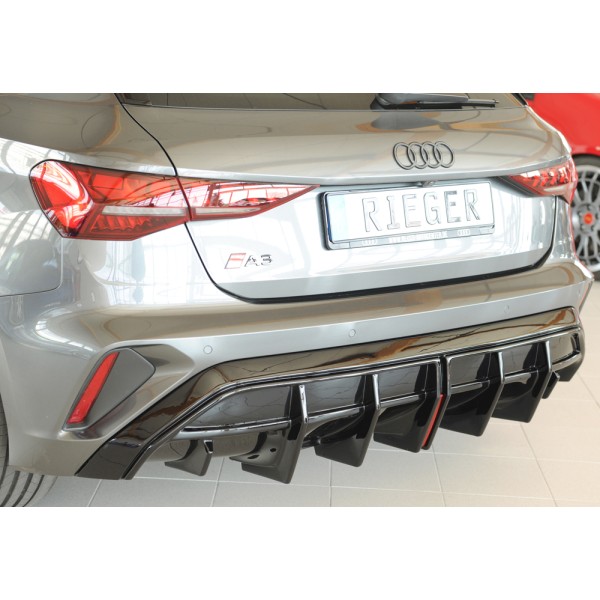 Audi A3 GY 5-dveř. sportback 06/2024- - vložka zadního nárazníku, plast ABS lakovaný do černé lesklé