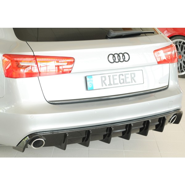 Audi A6 C7 4G Sedan 11/2010-08/2014 - vložka zadního nárazníku pro vozy bez tažného, ČERNÝ LESK