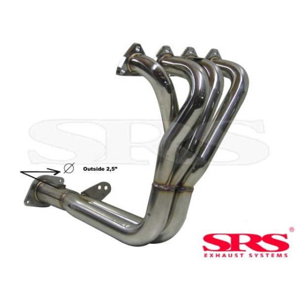 Honda CRX 1987-1993 1.6i VTEC (B16A1 - EE8) 4-2-1 Výfukové svody nerezová ocel  SRS exhaust systems