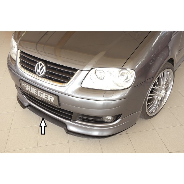 Rieger lipa pod přední nárazník Rieger pro Volkswagen Touran 1T van před faceliftem, 03/03-10/06, plast ABS s povrchovou úpravou Carbon-Look